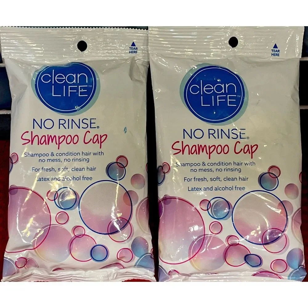 Lot Of 2‎ CleanLife No Rinse Shampoo Caps Shampoo Conditioner Latex Alcohol Free